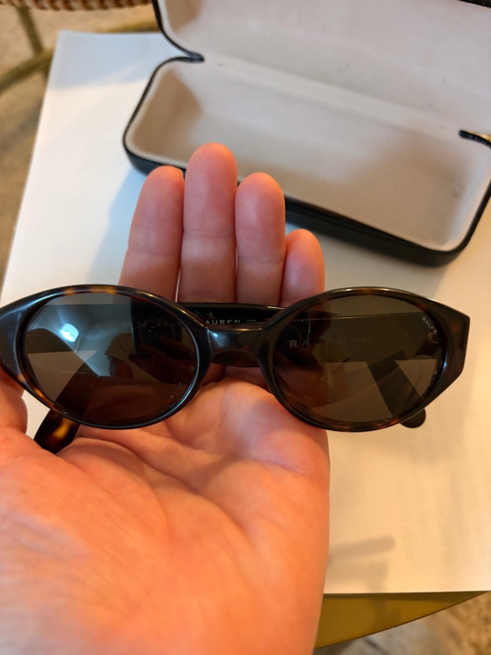 Vintage Ralph Lauren Brown Tortoiseshell Oval Sunglasses